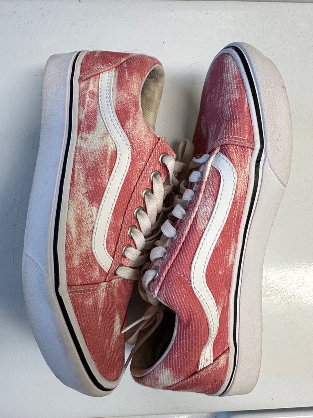 Pink white wash Vans - 7.5/9